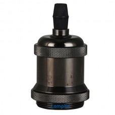 Ντουί Ε27 Αλουμινίου με Ροδέλα Μαύρο 16-163601